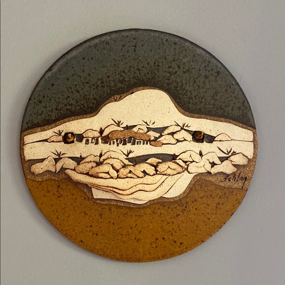 Vintage Rick Schlag Studio SouthWest Landscape Pottery Wall Art